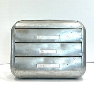 Vintage Retro Atomic 50s aluminum wall mount kitchen foil wax towel holder